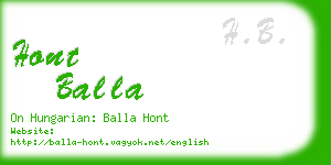 hont balla business card